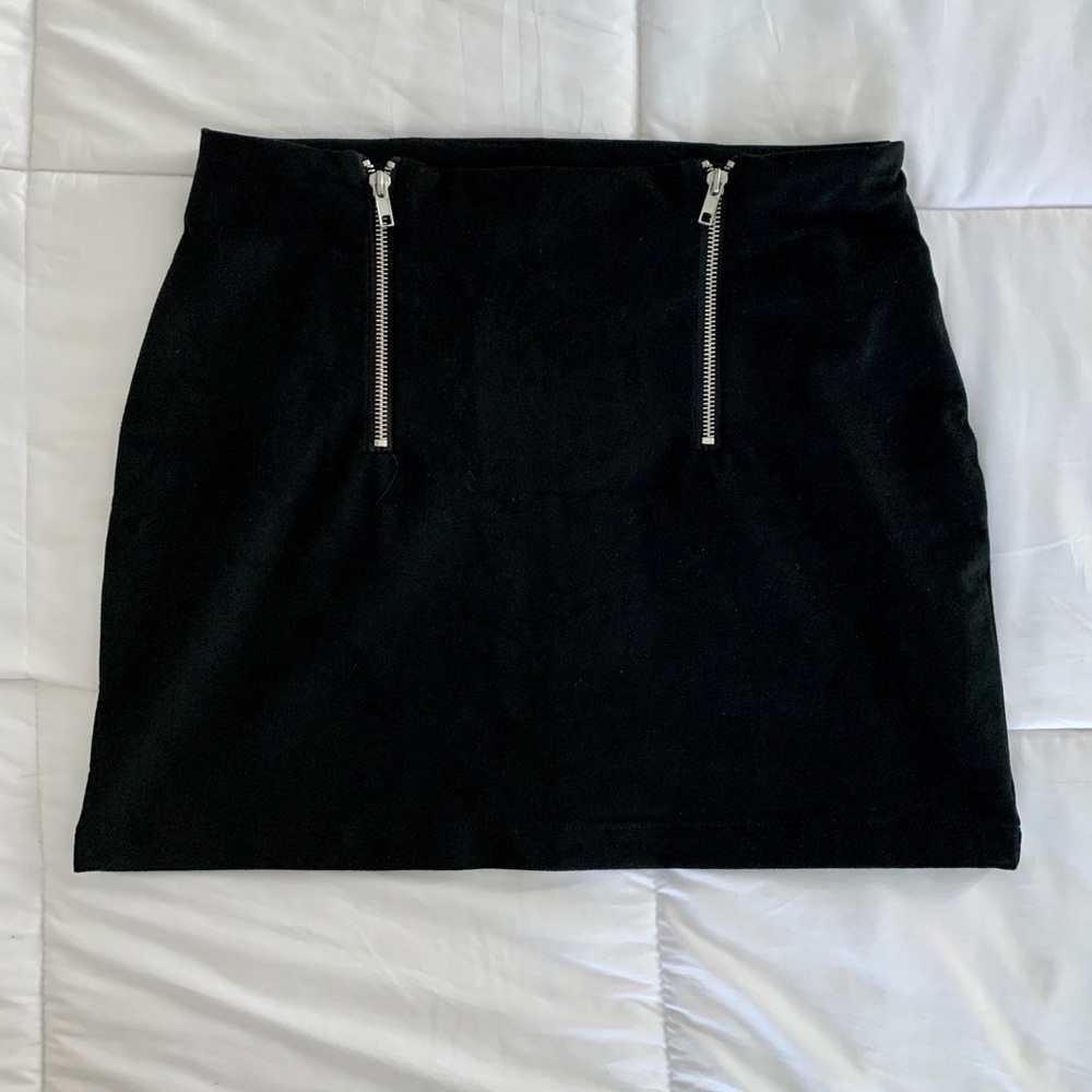 Black suede skirt